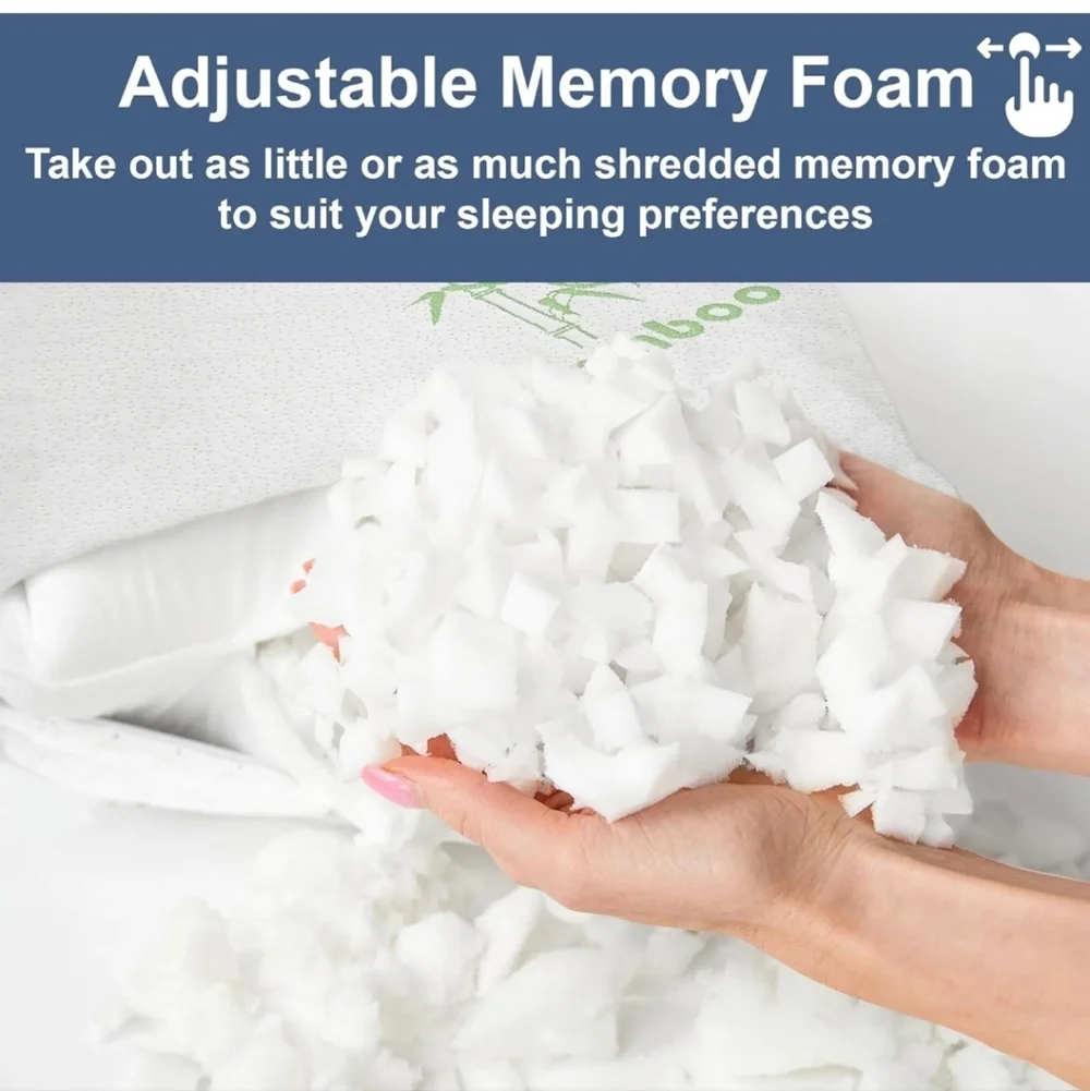 Bamboo Memory Foam Pillow Queen